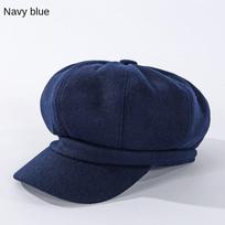 Moteriška beretė laikraščių kepurė prancūziška vilna kepurė Klasikinė rudens pavasario žiema M(56-58cm) blue
