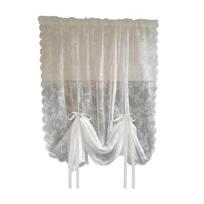 Baltos Nėriniais Siuvinėtos Voile Užuolaidos su Kišenėmis Kotui Traukiamoji Užuolaida Svetainei Miegamajam Virtuvei 150cm M white