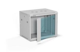 Alantec sieninė RACK spinta, 19", 9U, 600x450mm, stiklinės durys, pilka, nesurinkta
