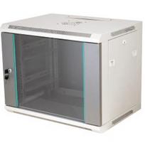 Q-LANTEC sieninė RACK spinta, 19", 15U, 600x450mm, stiklinės durys, pilka, surinkta