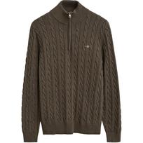 Megztinis vyrams, Ruda, cotton cable half zip