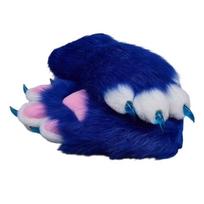 Gyvūno nagų pirštinės su spalvotais nagais Cosplay, Helovino vakarėliams ir teminiams kostiumams Minkštos, pralaidžios orui blue