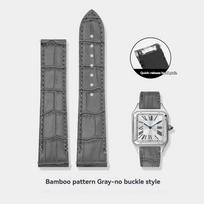 19mm 21mm laikrodžio apyrankė Cartier Santos WSSA0010 WSSA0009 WSSA0029 Greito atsegimo laikrodžio dirželis Vyrams Krokodilo rašto odinė apyrankė 21mm gray