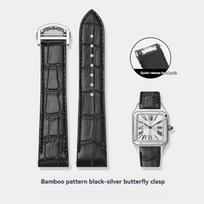 19mm 21mm laikrodžio apyrankė Cartier Santos WSSA0010 WSSA0009 WSSA0029 Greito atsegimo laikrodžio dirželis Vyrams Krokodilo rašto odinė apyrankė 19mm gray