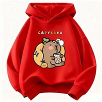 Kapibara Gerianti Sultis Vaikams Hoody Palaidinė Mielas Harajuku Hoody Berniukams Mergaitėms Pavasarinės Laisvalaikio Hoodies 140cm raudona