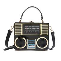 Retro Acrylic Radio Shaped Box Handbag for Women Fashionable Boutique Evening Party Clutch Bag Unique Shoulder Bag juoda