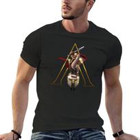 Assassins Creed Odyssey - Spartan T-shirt summer tops korean boys animal print tops Short sleev L black
