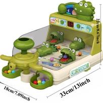 Animal Crocodile Pinball Game Black Interactive Tabletop Arcade Ball Launch Machine For Kids & Adults Led Lights & Sounds Gift beige