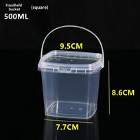 10 vnt. Plastikinis 500/1000 ml kibiras maisto laikymui Sandarus sandarinimo kibiras su rankena Dangtis Skaidri talpyklė Dėžutė Skaidrus kibiras 500ml gray
