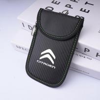 Odinė automobilio rakto dėklas Signalo blokatorius Maišelis Apsauginė kišenė Citroen C1 C2 C3 Grand C4 Picasso C4L VTS C-ELYSEE DS Aksesuarams black