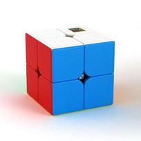 Moyu 2X2X2 Mini Pocket Cube Stickerless/ Black/Carbon Fibre /Macaron   Meilong 2X2 Magic Cube Profession Cube Education Toy red