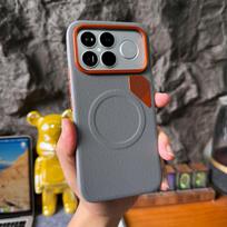 Magnetinis Dėklas Telefonui POCO F9 Ultra / f9 Pro, PU Odos Apdaila, Vėsinantis Apsauginis Galinis Dangtelis, Skirtas MagSafe Belaidžiam Įkrovimui Poco F9 Pro black
