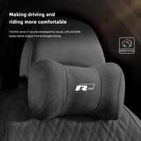 Suede galvos atrama automobilio kvėpuojanti atminties putų kaklo DFHJ6 pagalvė VW Jetta Golf Passat Polo CC Tiguan Arteon Touareg Taigo Caddy ratlankio dangtelis black