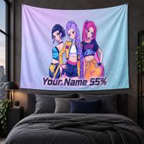 Personalized Tapestry Wall Hanging Kpop Demon Hunters Pattern Art Background Cloth 130cmx150cm
