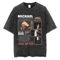 MJ Salute To Michael Jackson Classic Poster Graphic Print T-Shirt Men Women Streetwear Hip Hop Y2K Fashion Vintage Washed O-neck Cotton Oversized Top XXL dramblio kaulas