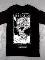 Men's Animal Liberation Wolf Graphic Print Vegan Activism Statement Graphic T Shirt Cotton Tee Women Oversize Summer Novelty 3XL white