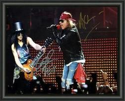 Guns N Roses Slash & Axl Signed Photo - A4 Autographed Photo Poster Print gray