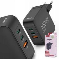 Hama 100w Gan įkroviklis: 2x Usb-c, 1x Usb-a, Pd, Qc