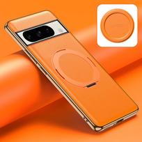 Magnetinis natūralios odos telefono dėklas Google Pixel 8 7 Pro 8Pro 7Pro su žiedu, prabangus, apsaugantis objektyvą, laikiklis, telefono galinis dangtelis For Pixel 7