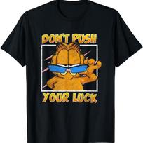 Garfield Don't Push Your Luck Cool Cat Panel T-Shirt XXXL juoda