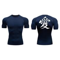Spider Print Short Sleeve Compression Shirts for Men Summer Athletic Quick Dry T-shirts Gym Workout Running Tees Tops  RL00227 XXXL black