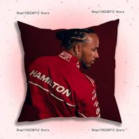 Racing 44 L-Lewis H-Hamilton Pillowcase Pillowslip Cushion Plush Boys Girls Cartoon Anime Kawaii Decoration Birthday Cute Gifts 20x20Inch black