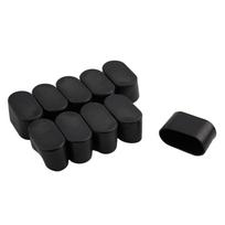 Ovalūs dangteliai Kėdės kojų kepurėlės Grindų apsaugos Lauko baldams Sodo Black 25x50mm