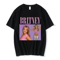 Fashion 90s Singer Britney Spears Beautiful Photo Graphic Print T-shirt Hip Hop Oversized T Shirt Harajuku Short Sleeve T Shirts S pink