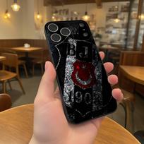 Madingas B-besiktas B-BJK telefono dėklas, skirtas iPhone 17,16,15,14,13,12,11,Pro,XS,Max,XR,Plus,E,SE4,Mini, juodas minkštas dėklas iPhone17PRO