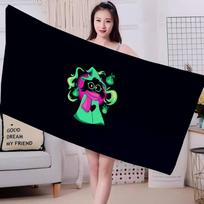 Deltarune Game Bath Towel Microfiber Soft Water Absorbing Breathable For Girl Kids Decorative Cartoon Beach Towel 70cm×140cm white