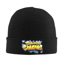 Subway Surfers Logo Hat Autumn Winter Beanie Street  Video Game Cap Unisex Acrylic Skullcap One Size black