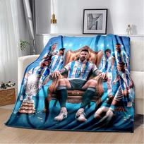 2026 new model 3D football superstar L-Leo-Messi plush blanket sofa bed decoration,warmth,all season portable gift blanket 100x150cm gray