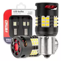 Amio LED BULBS CANBUS PRO series 1156 BA15S P21W R10W R5W 24x3020 SMD FAN White 12V/24V -03721