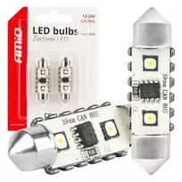 Amio LED CANBUS bulbs 12SMD Festoon C5W 3838 39mm White 12/24V -04249