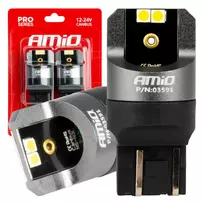 Amio LED CANBUS PRO series 7443 W21/5W 4x3030 SMD White 12/24V -03591