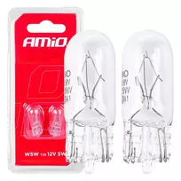 Amio Halogen bulbs T10 W5W W2.1x9.5d 12V 2pcs blister