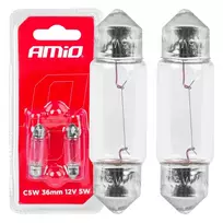Amio Halogen bulbs C5W Festoon SV 8.5-8 36mm 12V 2pcs blister