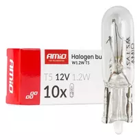 Amio Halogen bulbs T5 12V 1.2W W2x4.6d white 10 pcs -04412