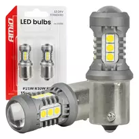 Amio LED bulbs STANDARD BA15S P21W 3030 15SMD White 12/24V -05000