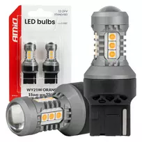 Amio LED bulbs STANDARD 7440 WY21W 3030 15SMD Orange 12/24V -04997