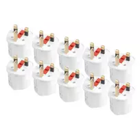 Amio European to UK plug adapter set with fuse 10 pcs 13A 250V -04858