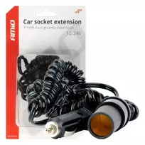 Amio Car lighter socket extender 12V 24V 300cm -03805