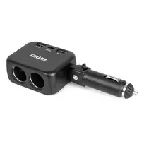 Amio Double extension socket charger 2x USB A 1x USB C 12/24V 100W 180° -04357