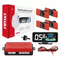 Amio Parking assistant system LED-GRAF 3D 4 sensor black inside mount 16.5mm