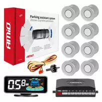 Amio Parking assistant system LED-GRAF 3D 8 sensor silver