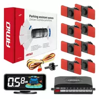 Amio Parking assistant system LED-GRAF 3D 8 sensor black inside mount 16.5mm