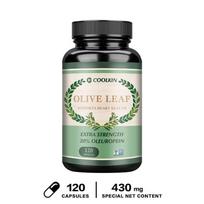 Olive leaf extract capsules, high in 20% oleuropein, a natural plant-based dietary supplement for adults. 120*1
