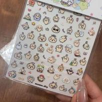 Chiikawa Relief Nail Stickers Backing Glue Pen Notebook Holder Cartoon Hachiware Usagi Decorative Anime gray