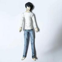 Anime Light Yagami L Doll Slender Twistable Shape Toys Room Decoration Birthday Festival Christmas Gift gray