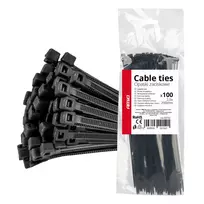 Amio Cable ties black 2.5x200mm - 100 pcs